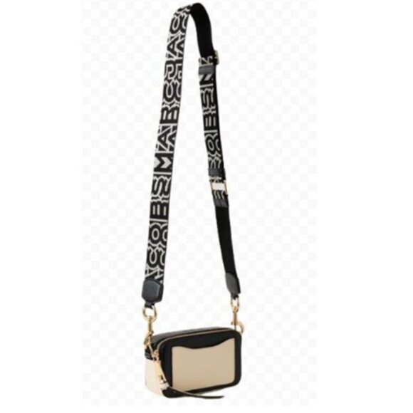 NWT! NEW! Marc Jacobs The Bi-Color Snapshot Cream and Black Crossbody Bag - Picture 13 of 16